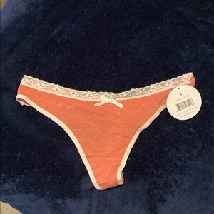 Splendies Pink Lace Trim Thong